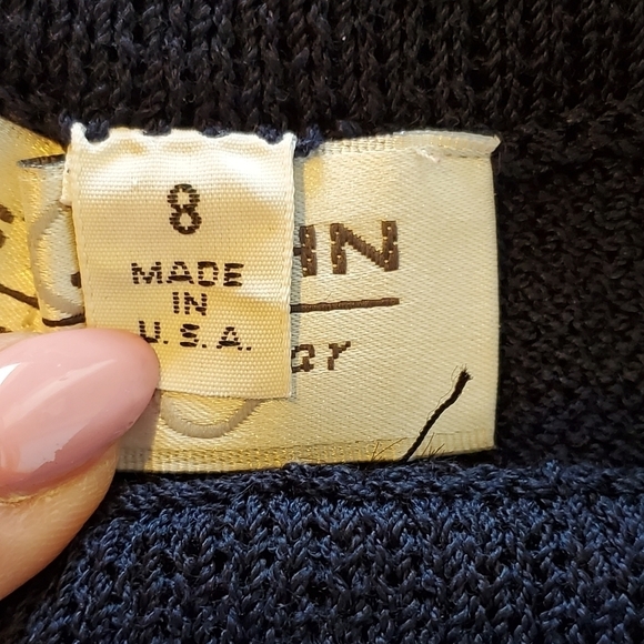 St John Sportswear Dark Navy Wool Blend Elastic Waist Pants 8 - Picture 6 of 7